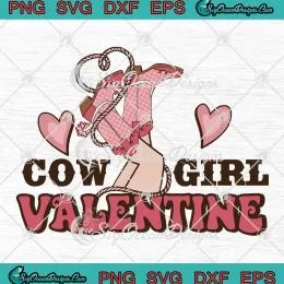 Cowgirl Valentine Retro Vintage SVG - Western Valentine's Day SVG PNG, Cricut File