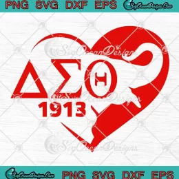 Delta Sigma Theta Elephant Heart 1913 SVG - Founders Day SVG PNG, Cricut File