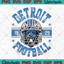 Detroit Football Helmet 1929 SVG - Vintage Detroit Lions SVG PNG, Cricut File