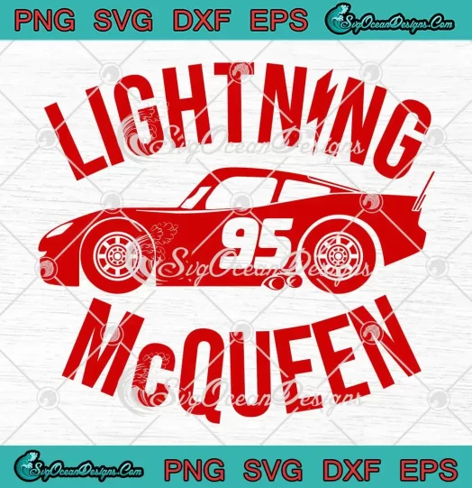 Disney Cars Lightning McQueen SVG - Retro Disney Boys Birthday SVG PNG, Cricut File