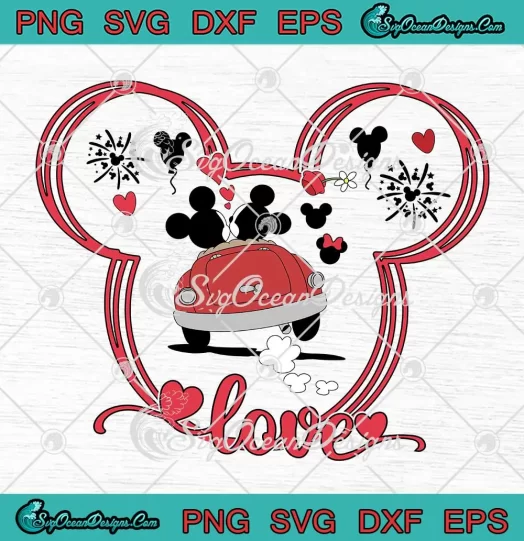 Disney Love Car Valentine SVG - Mickey And Minnie SVG - Valentine's Day SVG PNG, Cricut File