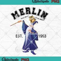Disney Merlin Est. 1963 Vintage PNG - The Sword In The Stone PNG JPG Clipart, Digital Download
