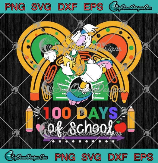 Donald Duck 100 Days Of School SVG - Disney Teacher Gift SVG PNG, Cricut File