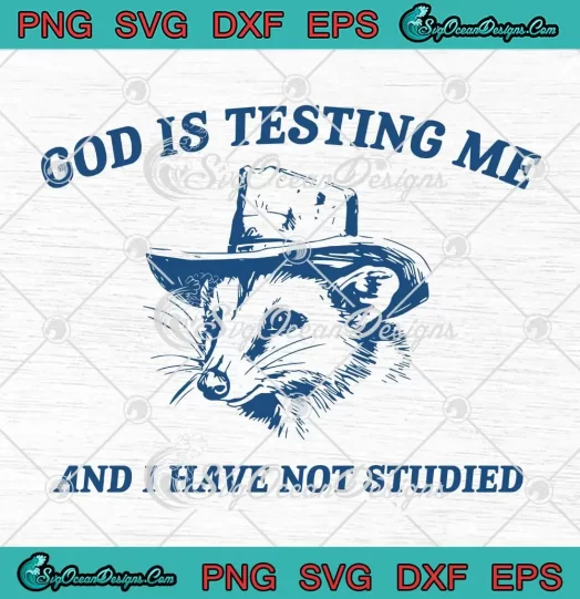 God Is Testing Me SVG - And I Have Not Studied SVG - Funny Raccoon Meme SVG PNG, Cricut File