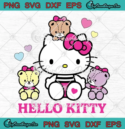 Hello Kitty With Tiny Chums SVG - Cute Gift For Girls Kids SVG PNG, Cricut File