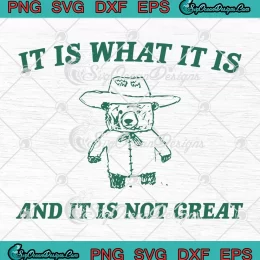 It Is What It Is And It Is Not Great SVG - Funny Bear Meme SVG PNG, Cricut File