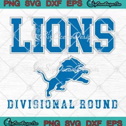 Lions Divisional Round NFL SVG - Detroit Lions Football SVG PNG, Cricut File