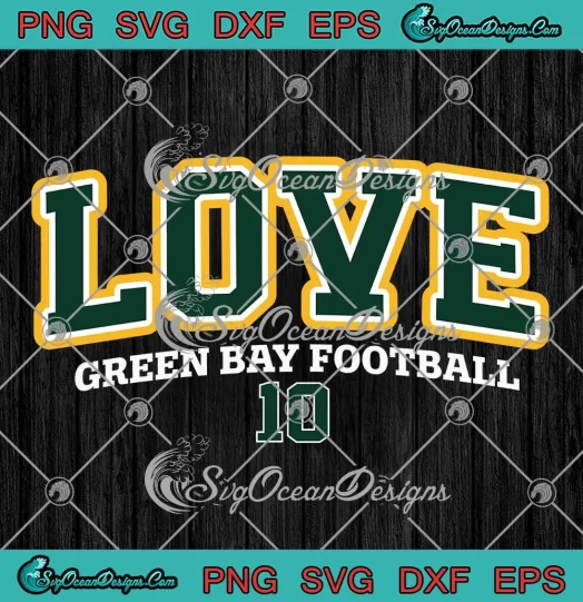 Love Green Bay Football 10 SVG - Jordan Love SVG - Green Bay Packers ...