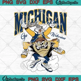 Michigan Go Wolverines SVG - Looney Tunes SVG - Michigan Wolverines SVG PNG, Cricut File