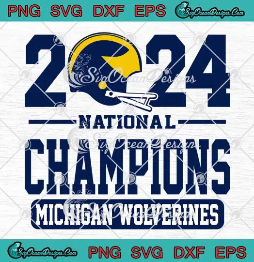 Michigan Wolverines Helmet SVG - 2024 National Champions SVG PNG, Cricut File