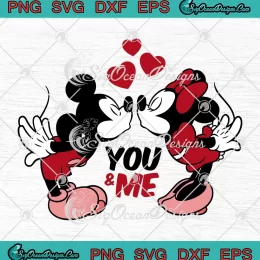 Mickey Kiss Minnie You And Me SVG - Cute Disney Valentine SVG PNG, Cricut File
