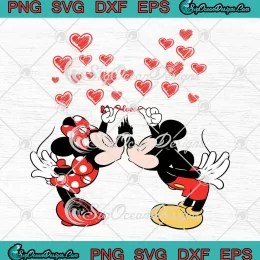 Mickey Minnie Kiss Love SVG - Disney Valentine Castle SVG PNG, Cricut File
