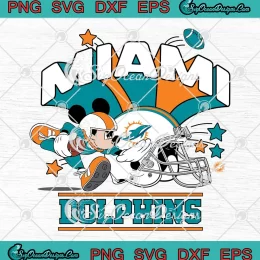 Mickey Mouse Football Helmet SVG - NFL Miami Dolphins SVG PNG, Cricut File