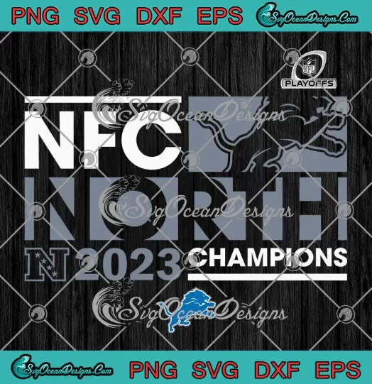 NFC North Champions 2023 SVG - Detroit Lions Football SVG PNG, Cricut File