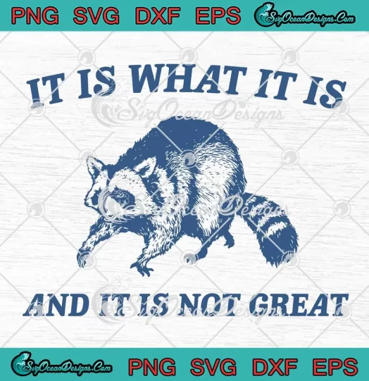 Raccoon It Is What It Is SVG - And It Is Not Great SVG - Funny Meme Quote SVG PNG, Cricut File