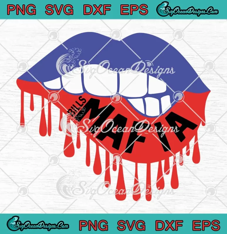 Retro Bills Mafia Lips SVG - Buffalo Bills Football SVG PNG, Cricut File