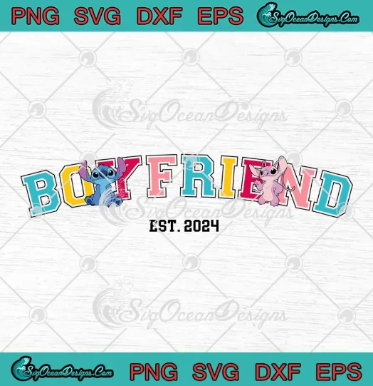 Stitch And Angel Boyfriend SVG - Matching Disney Couple Gift SVG PNG, Cricut File