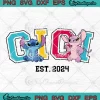 Stitch And Angel Gigi Est. 2024 SVG - Disney Family SVG - Mother's Day SVG PNG, Cricut File