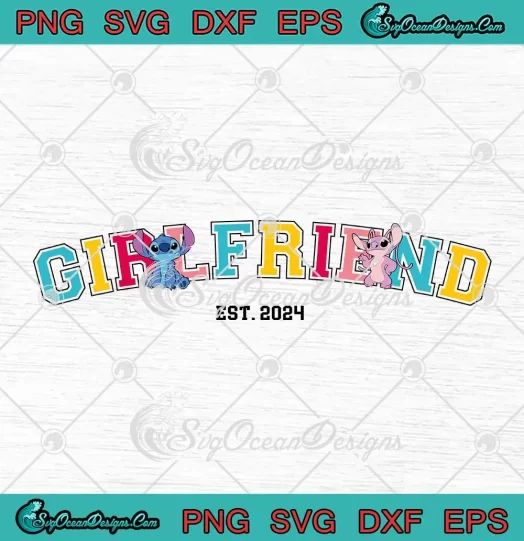 Stitch And Angel Girlfriend SVG - Matching Disney Couple Gift SVG PNG, Cricut File