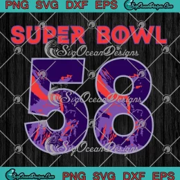 Super Bowl 58 Vintage SVG - Super Bowl LVIII Football Fan SVG PNG, Cricut File