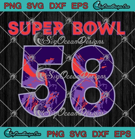 Super Bowl 58 Vintage SVG - Super Bowl LVIII Football Fan SVG PNG, Cricut File