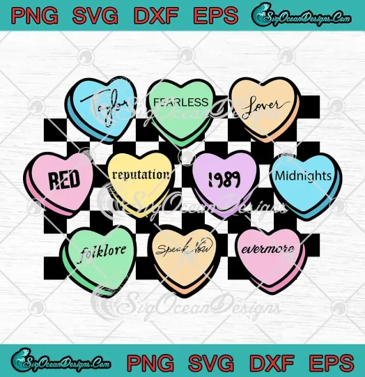 Swiftie Candy Hearts Retro SVG - Taylor's Version SVG - Valentine's Day SVG PNG, Cricut File