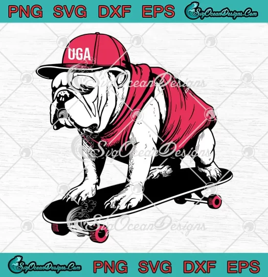 UGA Bulldogs Skateboard SVG - Georgia Bulldogs SVG - University Of Georgia SVG PNG, Cricut File