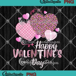 Valentine Plaid Leopard Hearts PNG - Happy Valentine's Day PNG JPG Clipart, Digital Download