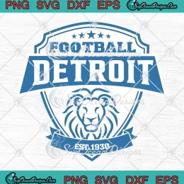 Vintage Detroit Football Est. 1930 SVG - Detroit Lions NFL SVG PNG, Cricut File