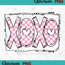 Xoxo Hearts Valentine's Day PNG - Doodle Cute Gift PNG JPG Clipart, Digital Download