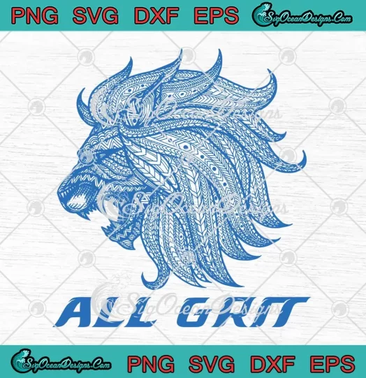 All Grit Lions Logo Vintage SVG - Dan Campbell SVG - Detroit Lions SVG PNG, Cricut File
