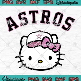 Astros Kitty Cute Baseball Gift SVG - Hello Kitty x Houston Astros SVG PNG, Cricut File