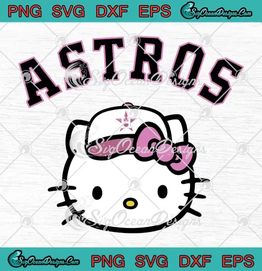 Astros Kitty Cute Baseball Gift SVG - Hello Kitty x Houston Astros SVG PNG, Cricut File