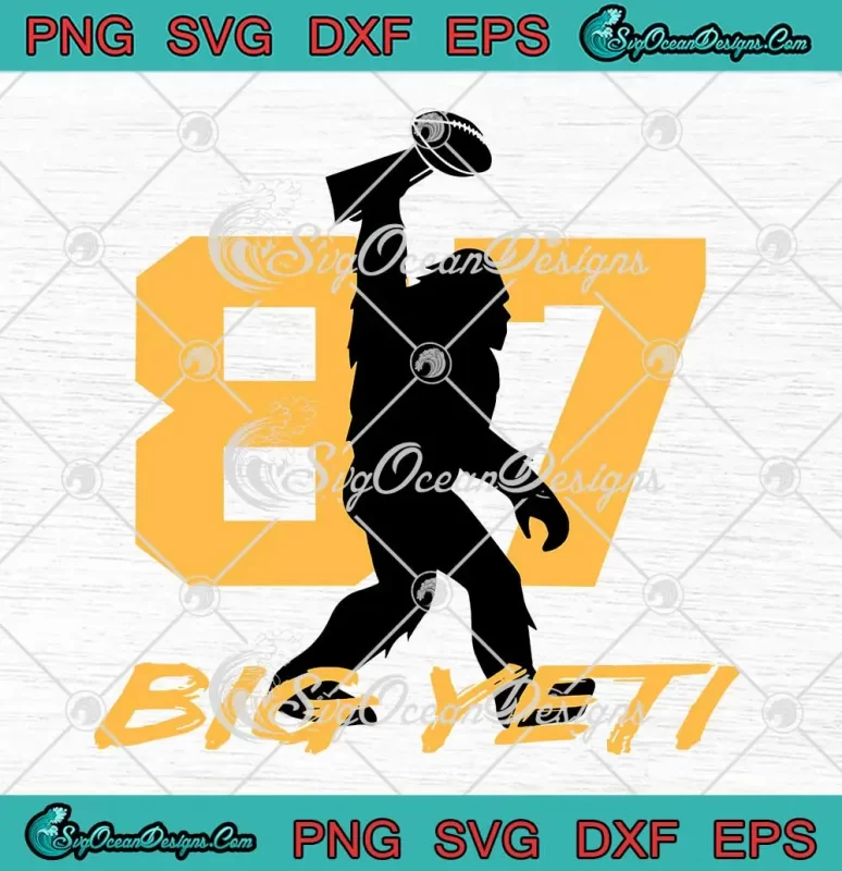 Bigfoot Big Yeti 87 Football SVG - Funny Kansas City Chiefs SVG PNG