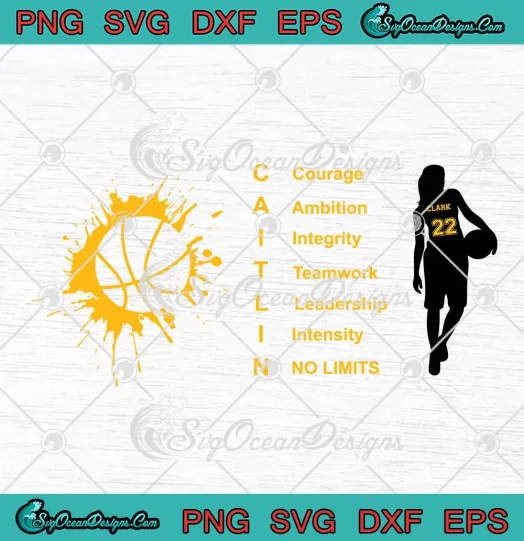 Caitlin Clark Courage Ambition SVG - Iowa Hawkeyes Basketball SVG PNG, Cricut File