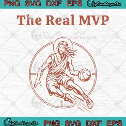 Christian The Real MVP Funny SVG - Jesus Playing Basketball SVG PNG, Cricut File