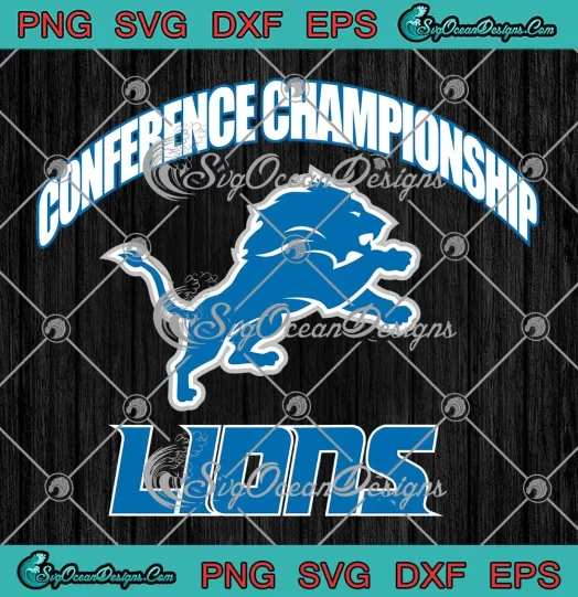 Conference Championship Lions SVG - Retro NFL Detroit Lions SVG PNG, Cricut File