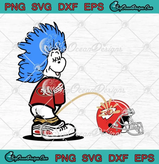 Dr. Seuss Thing One SF 49ers SVG - Piss On Kansas City Chiefs Helmet SVG PNG, Cricut File
