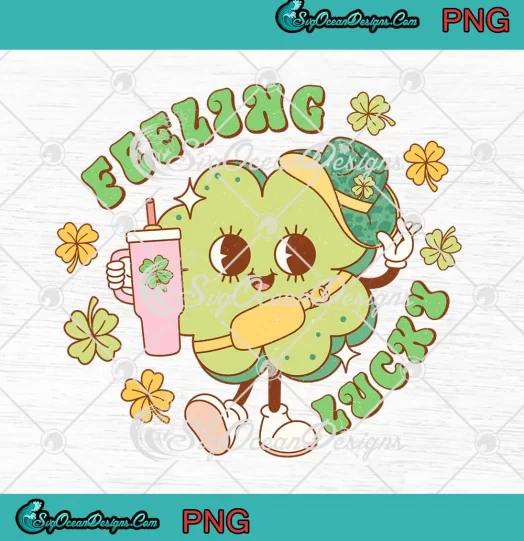 Feeling Lucky Cowboy Shamrock PNG - Western St.Patrick's Day PNG JPG Clipart, Digital Download