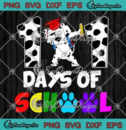 Funny 101 Days Of School SVG - Dabbing Dalmatian Dog Smarter Kids SVG PNG, Cricut File
