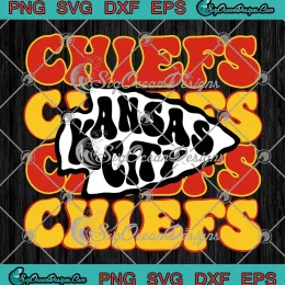 Groovy Kansas City Chiefs SVG - Super Bowl LVIII Football NFL SVG PNG, Cricut File