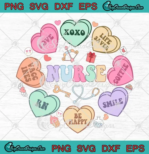 Groovy Nurse Heart Candy SVG - NICU Nurse Valentine's Day SVG PNG, Cricut File