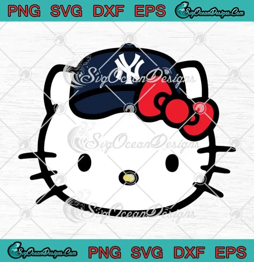 Hello Kitty New York Yankees SVG - Girls Gift Baseball Fan SVG PNG, Cricut File