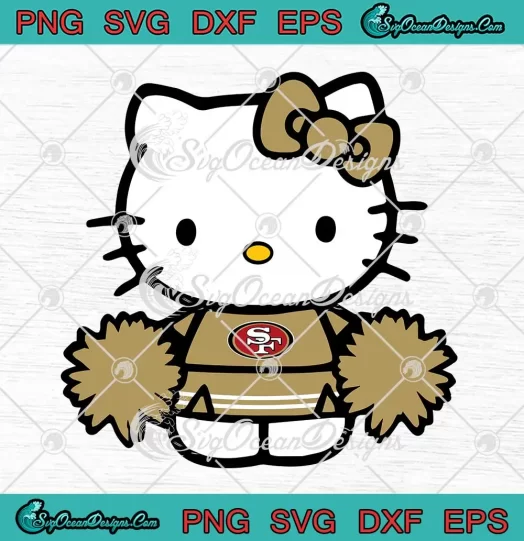 Hello Kitty SF 49ers Cheerleader SVG - NFL San Francisco 49ers SVG PNG, Cricut File