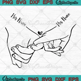Holding Hands Couple Valentine's Day SVG - Custom Name Couples Gift SVG PNG, Cricut File