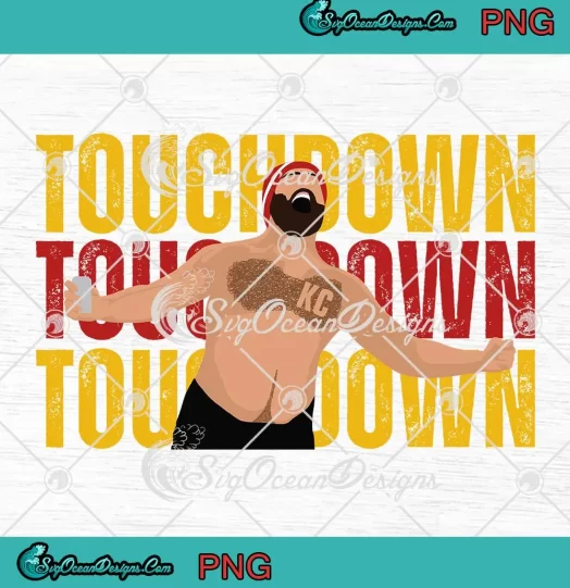 Jason Kelce Touchdown PNG - Kansas City Chiefs Football PNG JPG Clipart, Digital Download