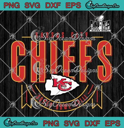 Kansas City Chiefs Retro SVG - Super Bowl LVIII Football SVG PNG, Cricut File