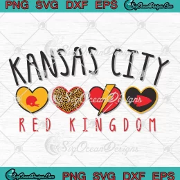 Kansas City Red Kingdom Love Heart SVG - Chiefs Kingdom SVG PNG, Cricut File