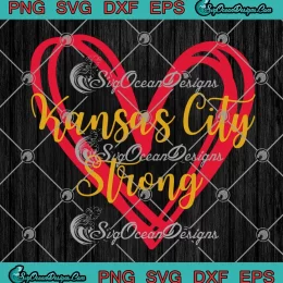 Kansas City Strong Heart SVG - Kansas City Chiefs Football SVG PNG, Cricut File