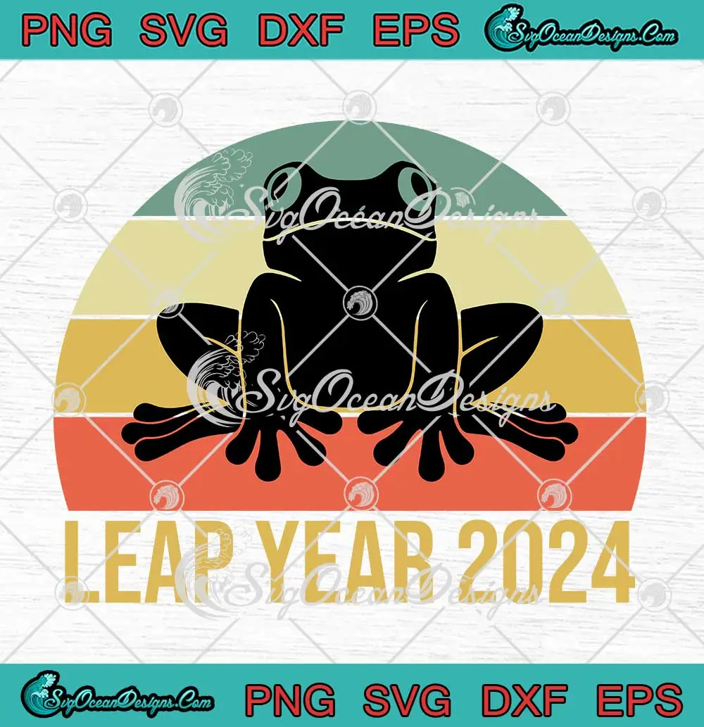 Leap Year Frog 2024 Vintage SVG Retro Leap Day 2024 SVG PNG, Cricut File